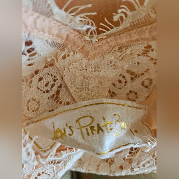 NWT Jen's Pirate Booty Lace Silky Maxi Dress In Peach - Picture 6 of 16